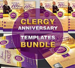 周年庆典广告合集：Clergy Anniversary Templates Bundle